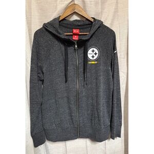 NWOT Womans NFL‎ Nike Pittsburgh Steelers Embroidered Zip Up Hoodie Large Light